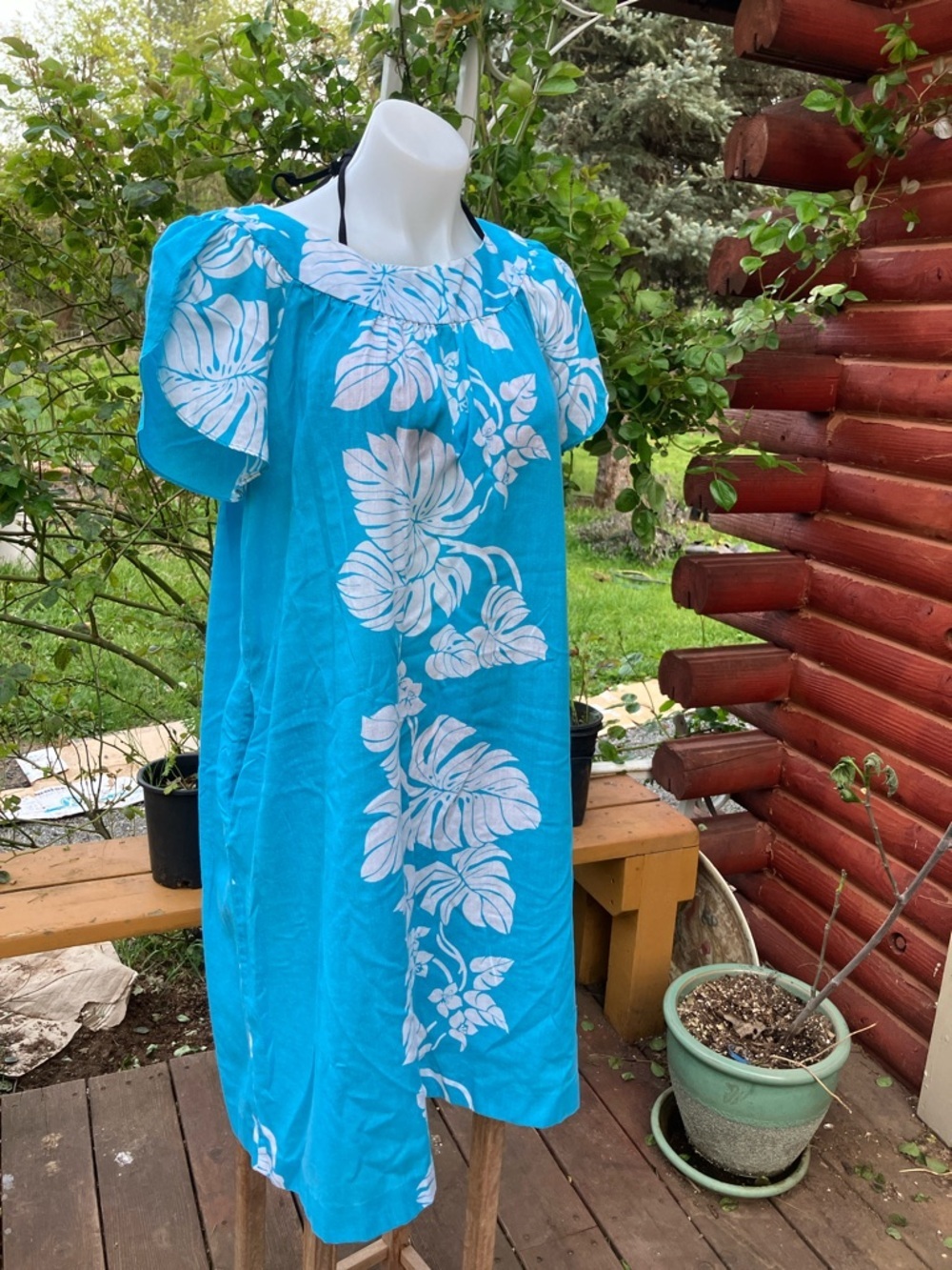 Vintage Hilo Hattie made in Hawaii Mumu luau dress Large - Picture 5 of 9